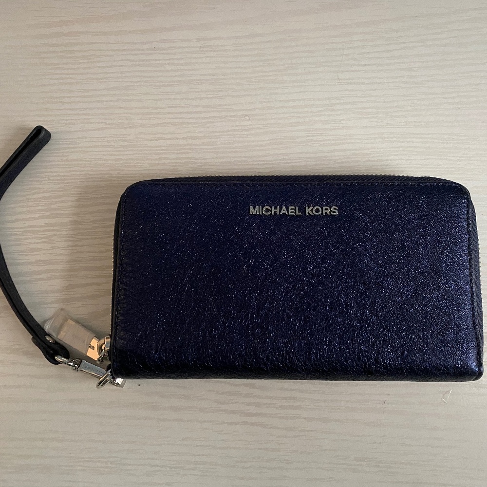 Michael Kors Blue Textured Wallet
